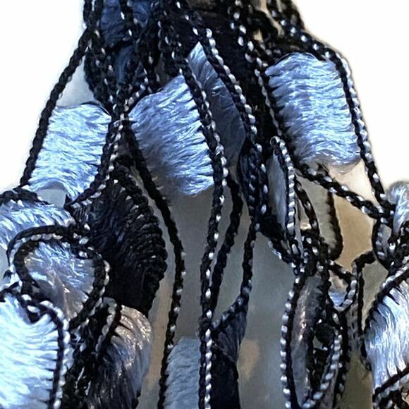 Layered Fabric Necklace Multicolor Contemporary Costume Fashion Woven Jewelry - Picture 3 of 8